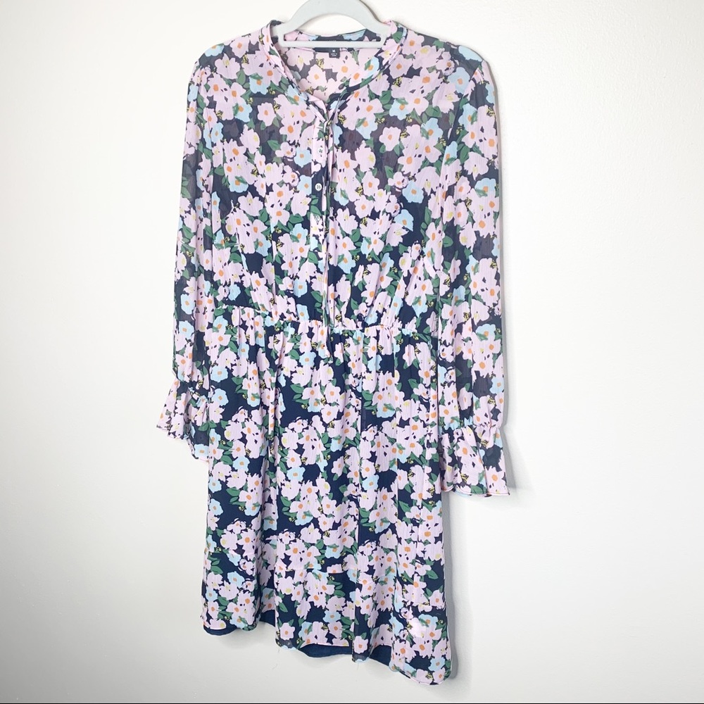 J. Crew Mercantile Floral Navy, Pink, Orange Shift Dress